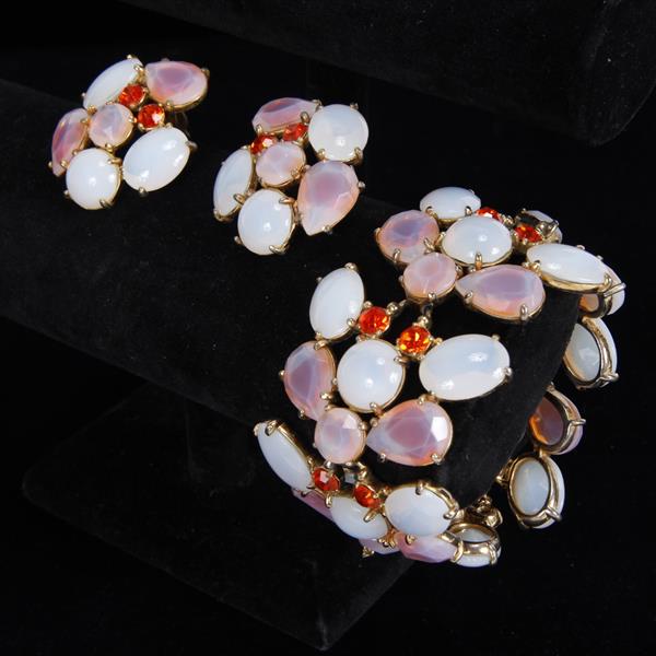 Appraisal: Schiaparelli pc Bracelet Clip Earrings Very good to excellent condition