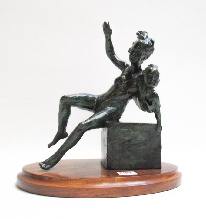 Appraisal: BILL BANE BRONZE SCULPTURE Oregon th st century Swimming woman