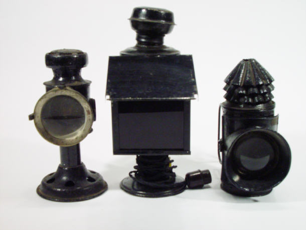 Appraisal: Bullseye police lantern together with two other lanterns