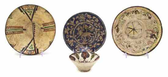 Appraisal: A Group of Four Middle Eastern Pottery Bowls each of