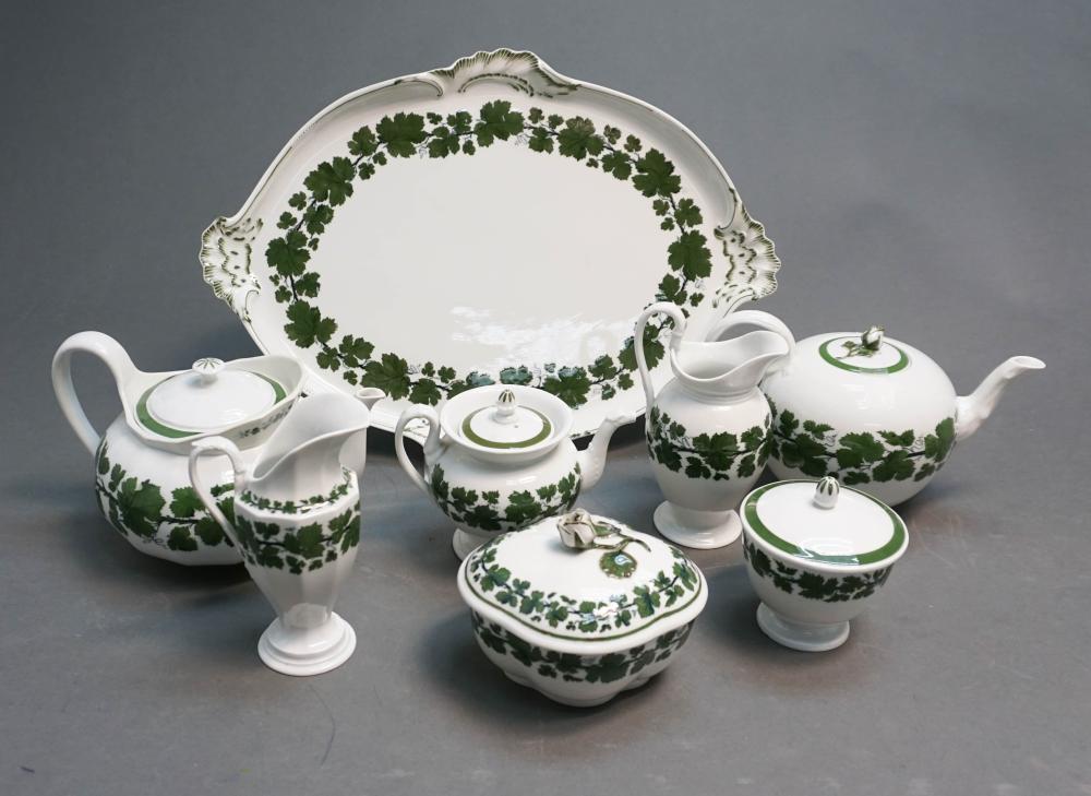 Appraisal: MEISSEN 'GREEN VINE' PATTERN -PIECE COFFEE TEA SERVICE WITH TRAY