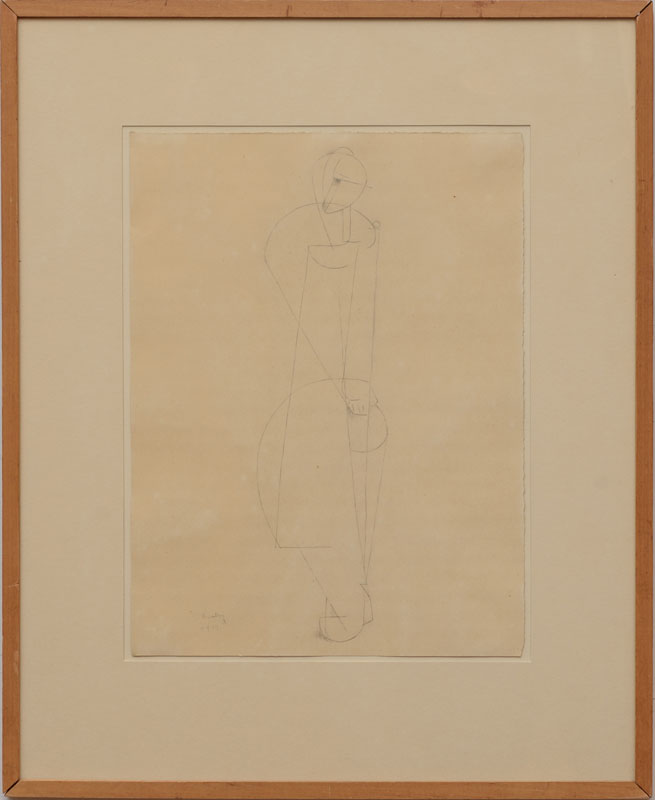 Appraisal: JOSEPH CSAKY - ABSTRACT FIGURE Pencil on paper signed 'Csaky'