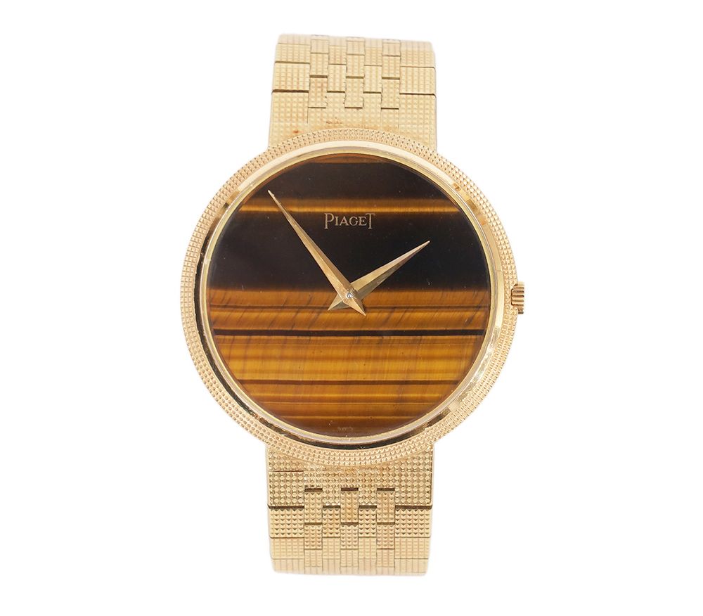 Appraisal: Vintage Piaget K YG Tiger Eye Watch Vintage Piaget K