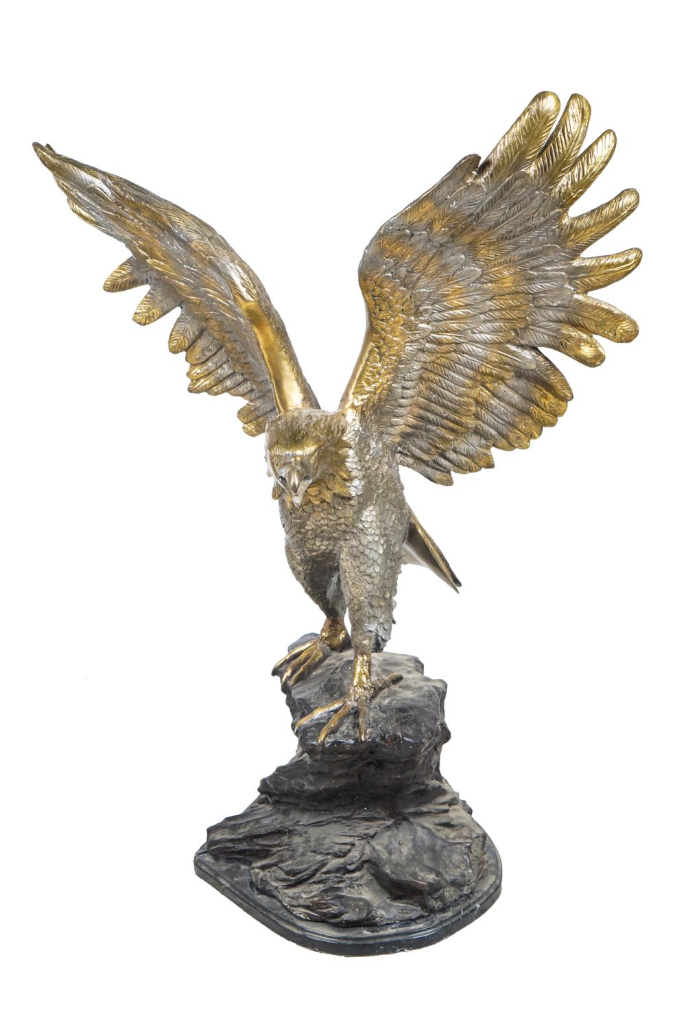 Appraisal: EAGLE READY FOR FLIGHTgilt and silvered bronze Condition on a