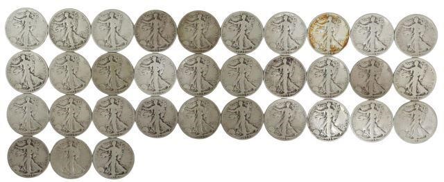 Appraisal: lot of U S Walking Liberty half dollars S D