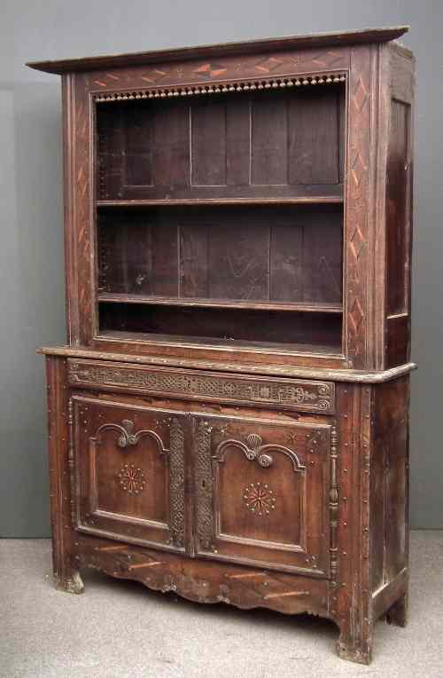 Appraisal: An th Century French Provincial oak dresser with parquetry inlay