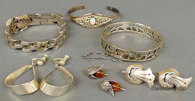 Appraisal: Group of sterling and Mexican silver jewelry to include a