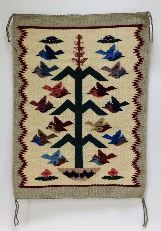 Appraisal: NAVAJO NATIVE AMERICAN TREE OF LIFE WOVEN YEI RUG United