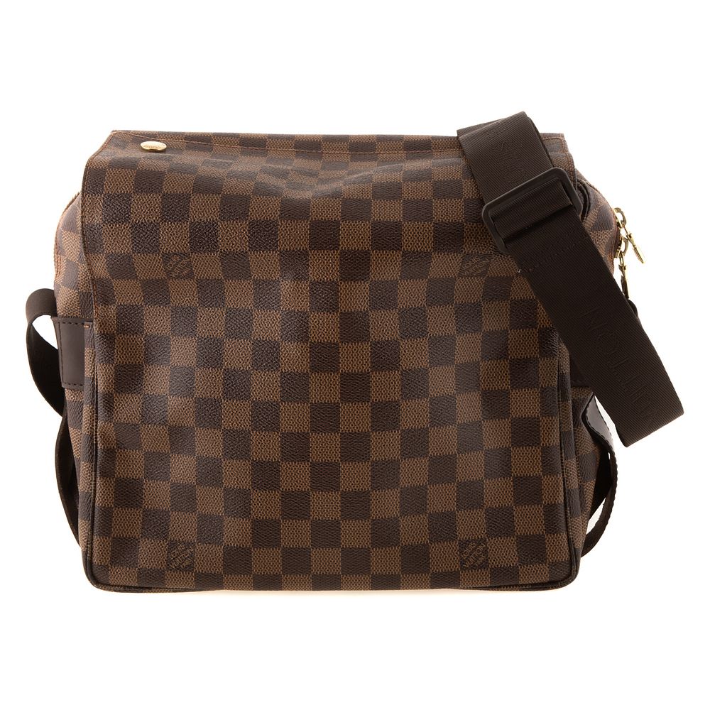 Appraisal: A Louis Vuitton Naviglio Bag A brown and tan Damier