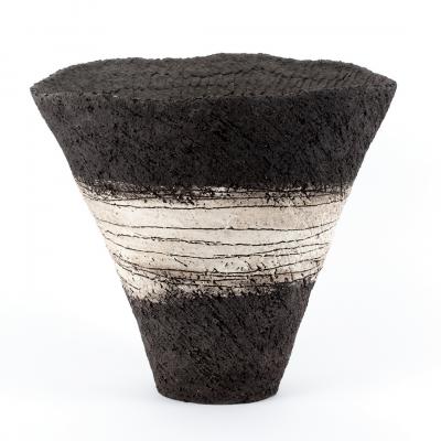 Appraisal: Sarah Purvey British Contemporary 'Black Form with White Belt' a