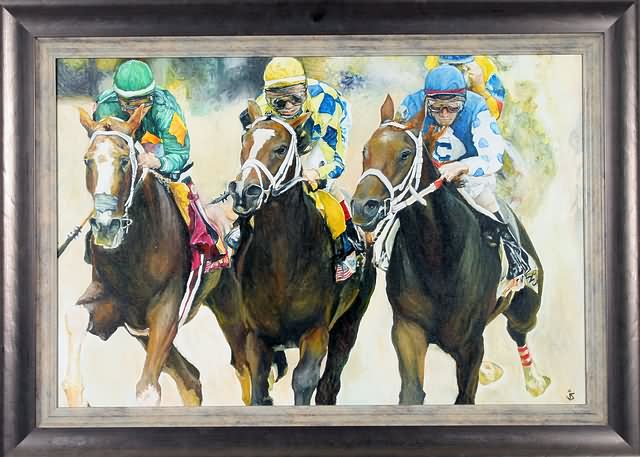 Appraisal: Smarty Jones oil on canvas x SLR J S Artist