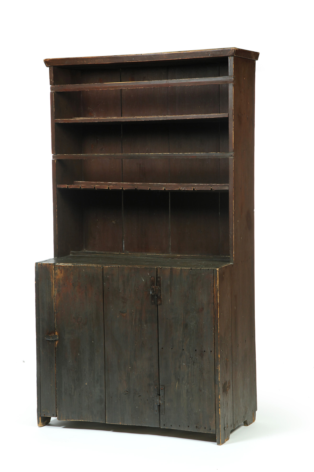 Appraisal: NEW ENGLAND OPEN-TOP CUPBOARD First half- th century pine Upper