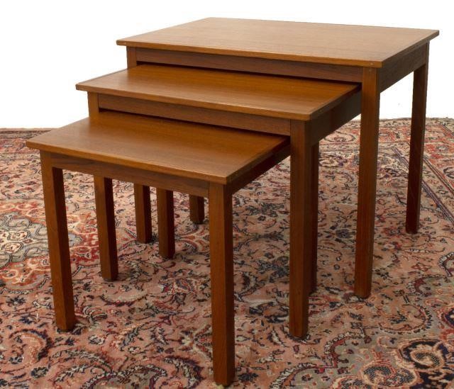 Appraisal: lot of Mid-century modern teak nesting tables PBJ Mobler Spottrup