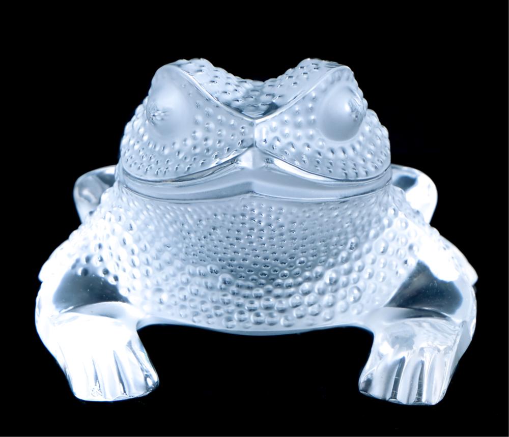 Appraisal: LALIQUE CRYSTAL FROSTED GREGOIRE FROGLalique crystal frosted Gregoire Frog figurine