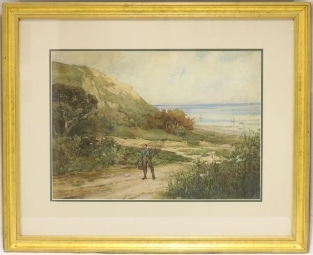 Appraisal: H GILLARD GLINDONI - WATERCOLORDEPICTING A FISHERMAN RETURNING HOME SIGNED