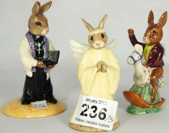 Appraisal: Royal Doulton Bunnykins Figures Tally Ho Vicar DB and Angel