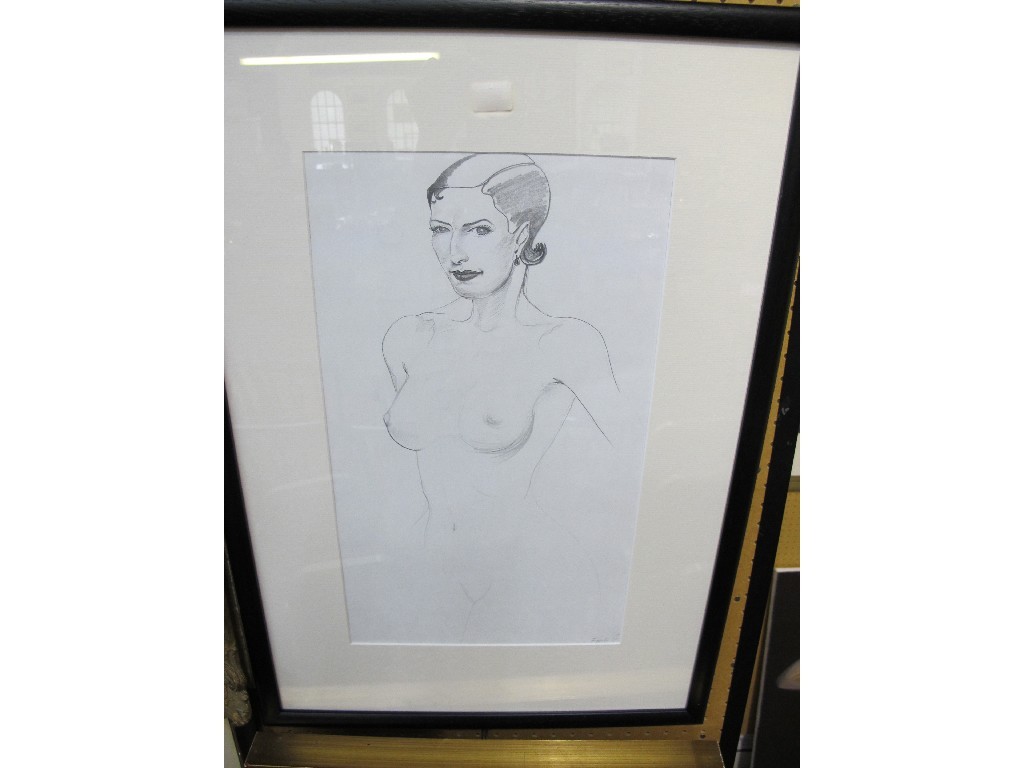 Appraisal: FRANK MCFADDEN Pencil female nude signed with initials lower right