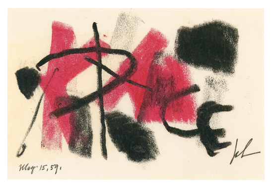 Appraisal: JOHN VON WICHT Group of crayon drawings Modernist Composition in