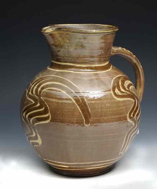 Appraisal: Adam Keeling British Contemporary A Whichford Pottery stoneware bulbous jug