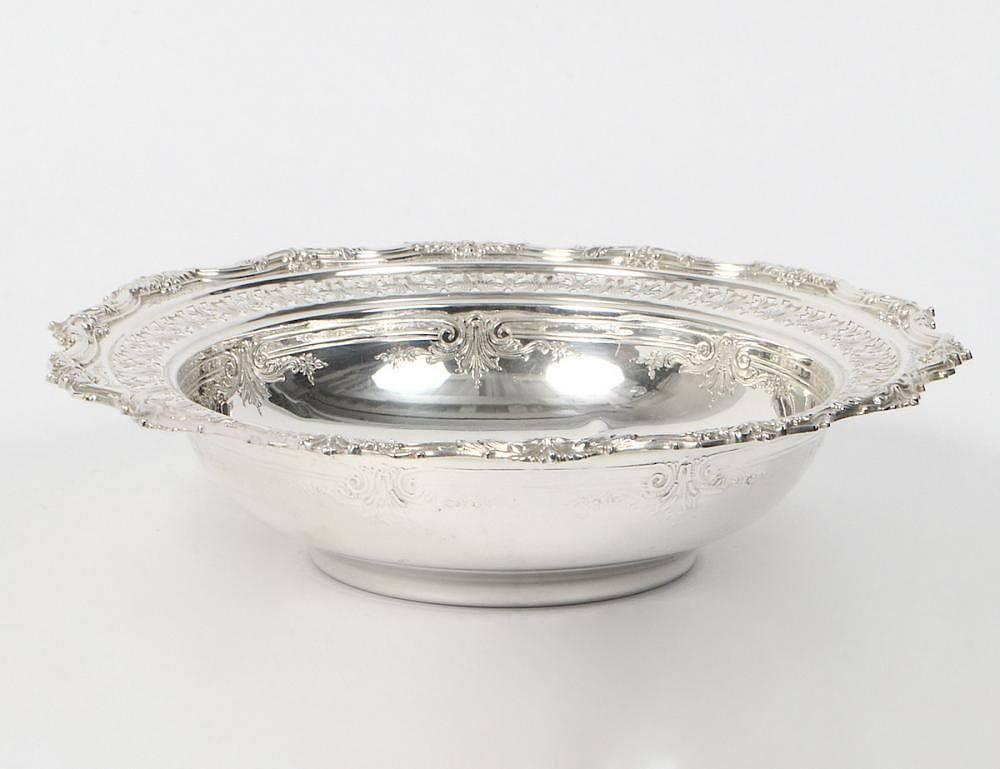 Appraisal: STERLING SILVER RETICULATED BOWL American th Century Marked Bailey Banks