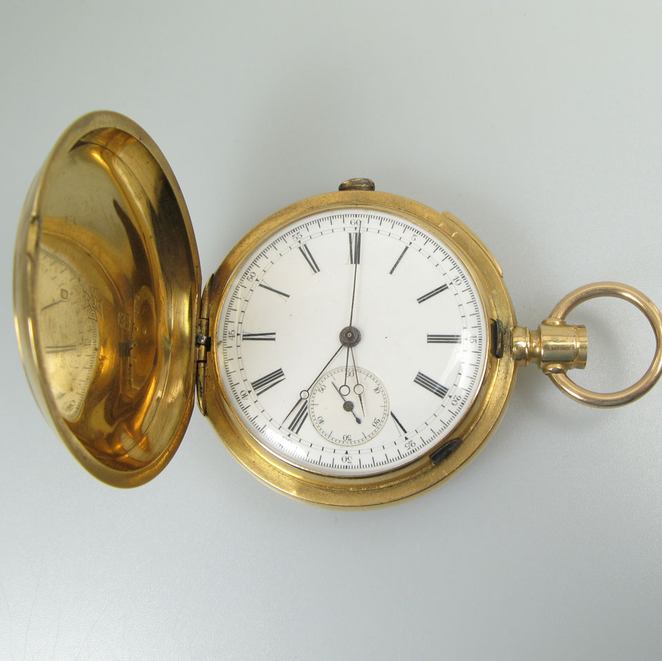 Appraisal: Huguenin Sons Pocket Watch With Repeat And Chronograph Mechanism in