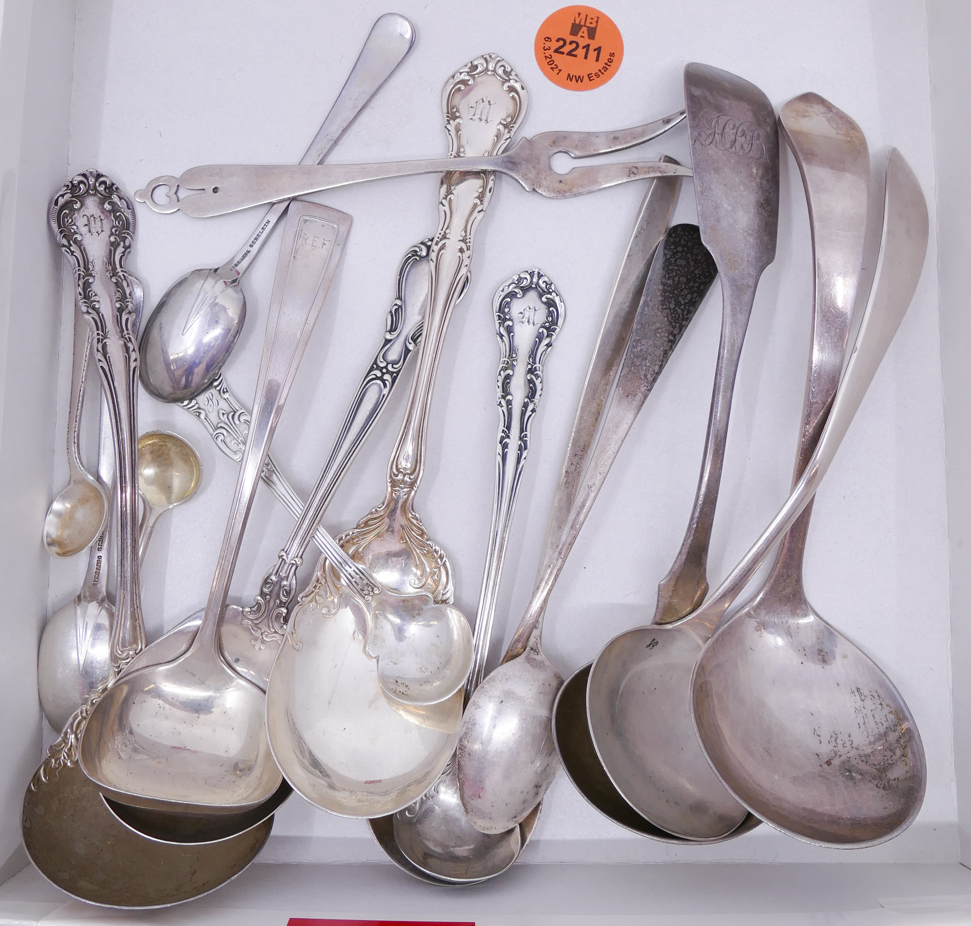 Appraisal: Box MISC Sterling Spoons Etc- g TW