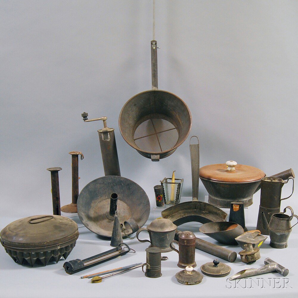 Appraisal: Approximately Twenty-three Tin and Metal Kitchen Items th century two