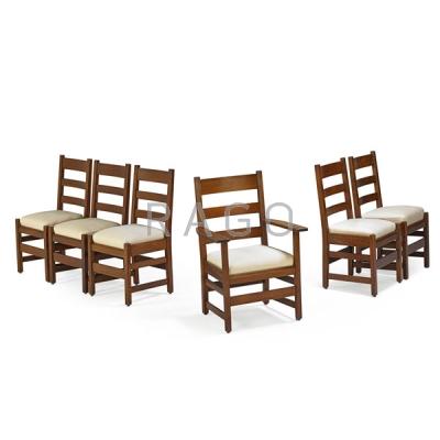 Appraisal: L J G STICKLEY Set of six chairs Condition Report