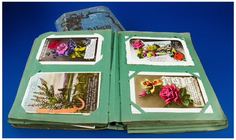 Appraisal: Two Postcard Albums Containing approximately postcards from Circa Many postally