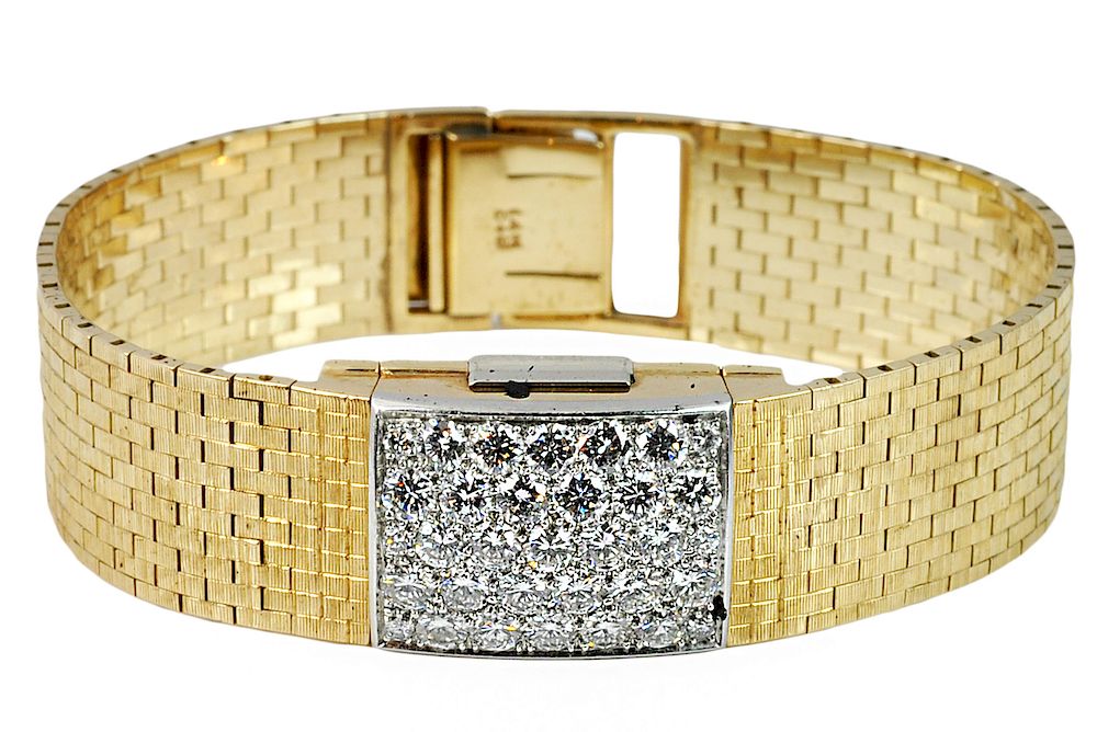 Appraisal: kt Gold Diamond Hinged Watch Tiffany Co Stamped ' k