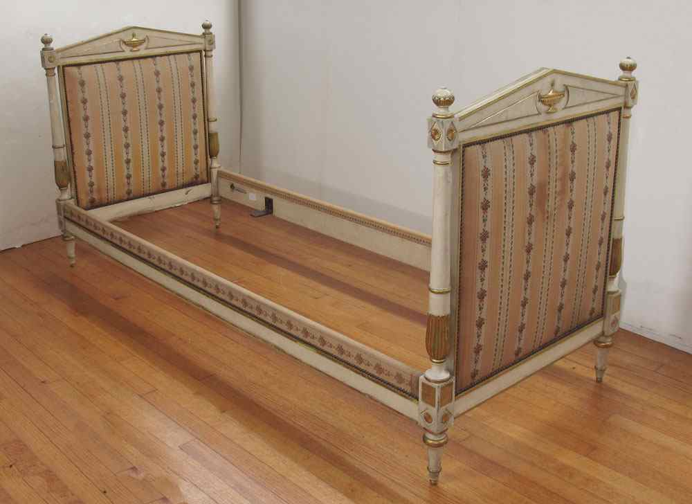 Appraisal: JANSEN FRENCH EMPIRE STYLE DAYBED Painted and gilt wood with