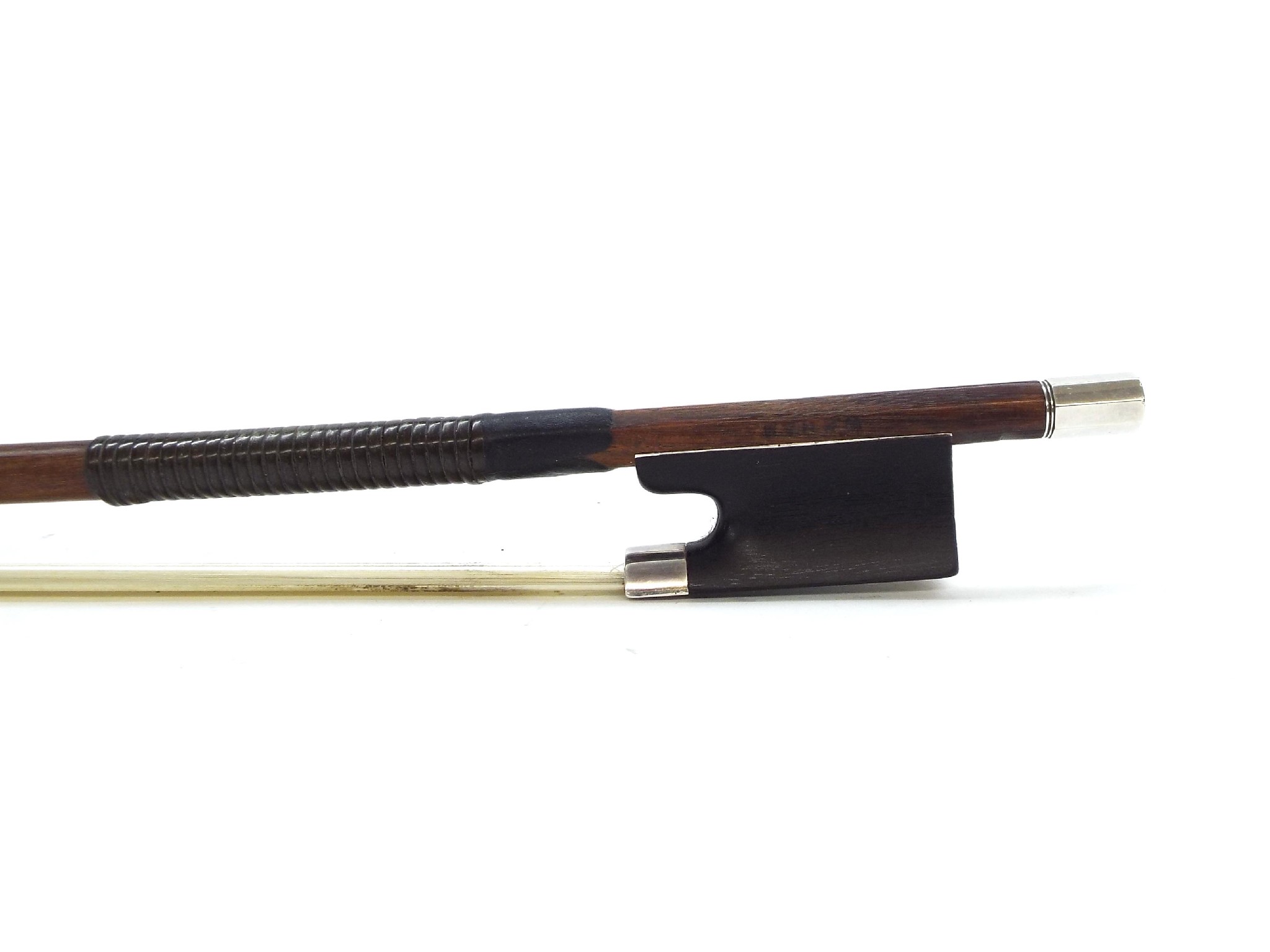 Appraisal: English silver mounted violin bow by W E Hill Sons