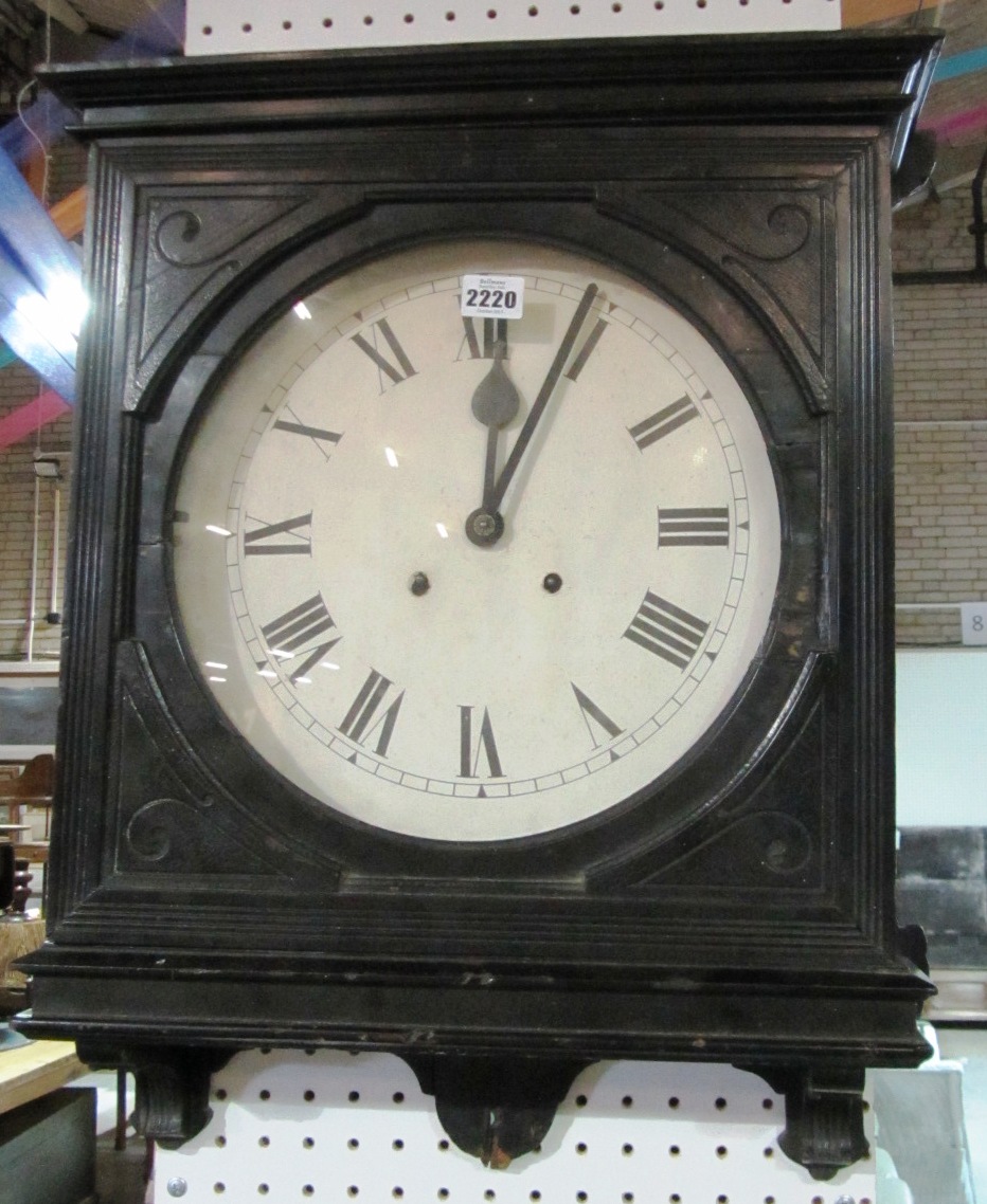 Appraisal: A large glass Klosh and a black painted wall clock