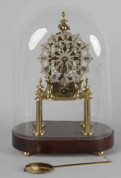 Appraisal: Chinese Time Strike Skeleton Clock Description th century Glass dome