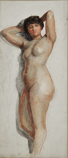 Appraisal: JOHN ABSOLON - Full length study of a standing nude