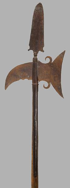 Appraisal: A Revolutionary War era American halberd Having a broad inch