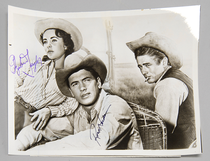 Appraisal: AUTOGRAPHED BLACK AND WHITE GLOSSY PHOTOGRAPH FROM THE MOVIE GIANT