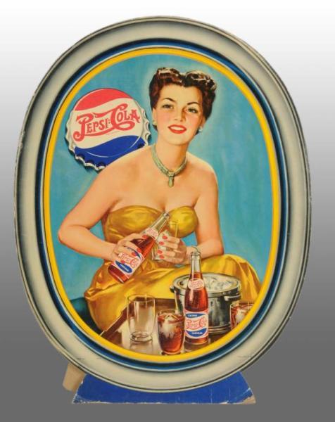 Appraisal: Cardboard Pepsi-Cola Cameo Lady Die-Cut Sign Description Rarely seen piece