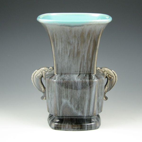 Appraisal: Rookwood vase from with dolphin handles designed by Kataro Shirayamadani