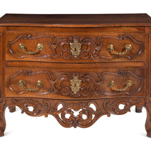 Appraisal: A Louis XV Provincial Carved Walnut Commode th Century Height