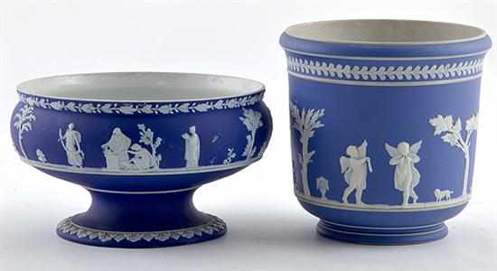 Appraisal: Wedgwood jasperware centerbowl and cachepot early th century each with