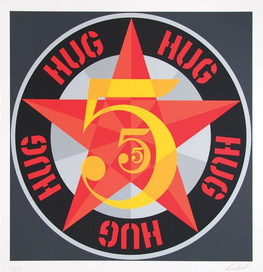 Appraisal: Robert Indiana b hug screenprint printed in colors signed and