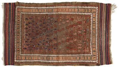 Appraisal: Belouch tribal rug central field with diagonal rows of boteh