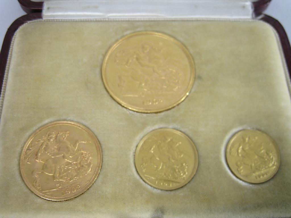 Appraisal: An Edward VII Five Pound Piece Two Pound Piece Sovereign