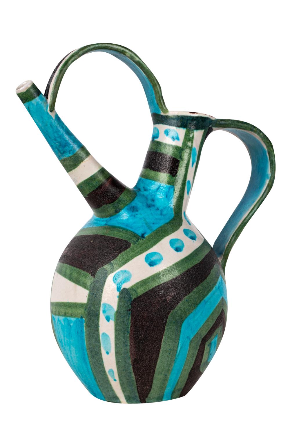 Appraisal: GUIDO GAMBONE GLAZED CERAMIC VESSELunderglaze signature Gambone Italy and donkey