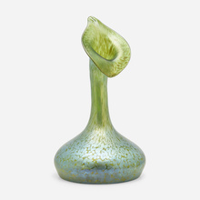 Appraisal: Loetz Papillon Jack-in-the-Pulpit vase Austria c hand-blown glass h dia