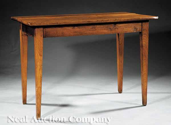 Appraisal: An Antique Country French Fruitwood Side Table rectangular top tapering