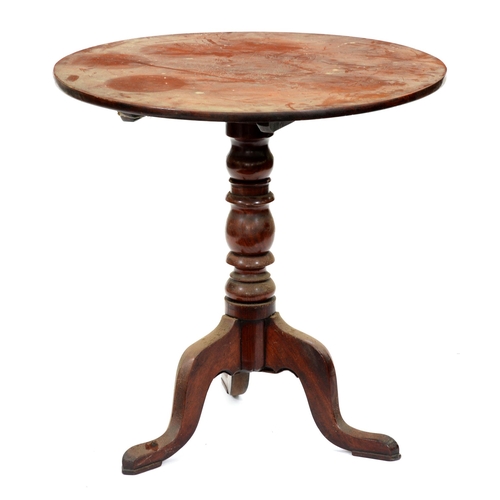 Appraisal: A Victorian mahogany tripod table the round top on baluster