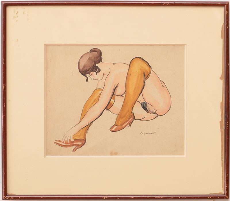 Appraisal: ANDR DIGNIMONT - PORTRAIT OF A NUDE Ink on paper