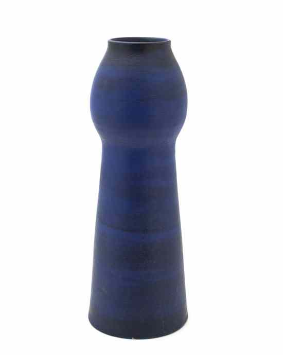 Appraisal: A Marcello Fantoni Pottery Vase having bands of blue glaze